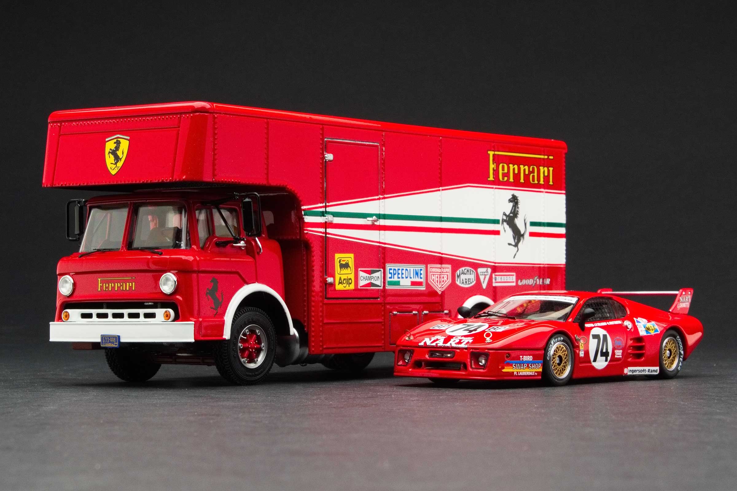 Exoto 'C Type' Gift Set Transporter | 1980 Le Mans 24 Hours | Team N.A.R.T. with Tipo 512 BB/LM