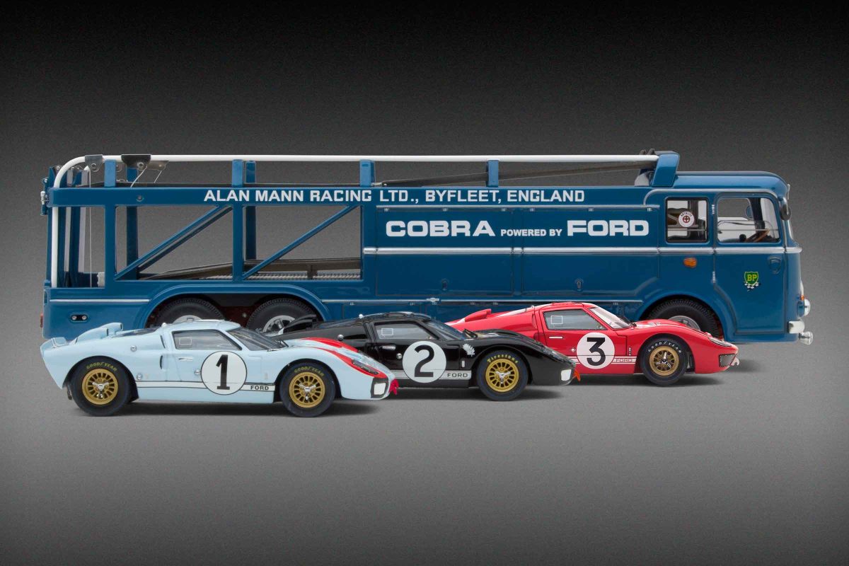Exoto Bartoletti 306/2 Transporter Gift Set | Le Mans, 1966 | Retour Aux Garages Peugeot | with Ford GT40 Mk II